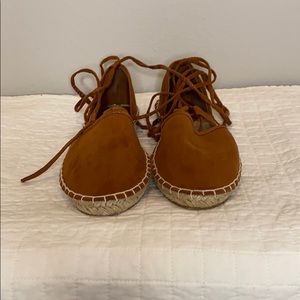 Lace up ankle strap flats